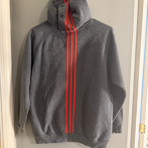 Adidas Gray Hoodie with Red Logo - Picture 4 of 10